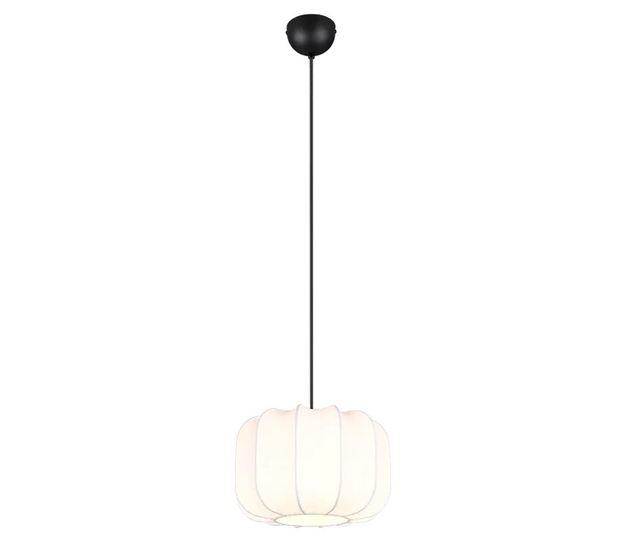 Lampada sospensione tessuto bianco metallo nero R31971001 regolabile Novità