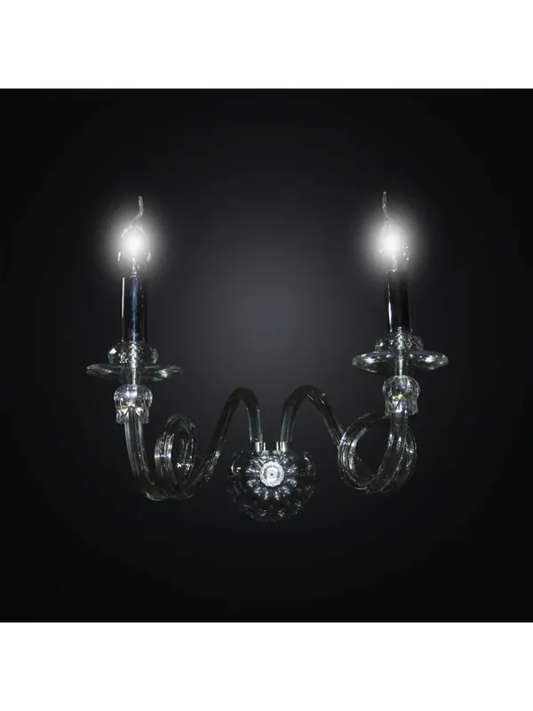 Promozione Applique cristallo cromato 2 luci BGA 2943/A2 design swarovsky