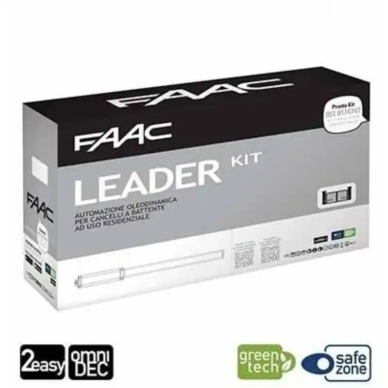 Saldi faac kit leader kit oleodinamico automazione cancelli a battente esterno 1,8M 230V 433 MHz SAFE&GREEN 105633445