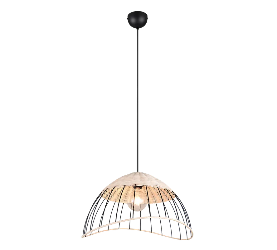 Lampada a sospensione rattan metallo 48cm Trio Lighting R36211032 Nuova Collezione