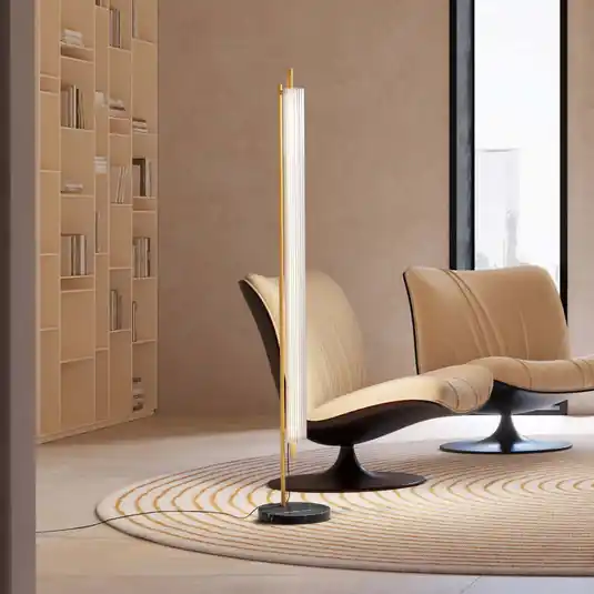 Prezzo Scontato OLEV Piantana LED TRISEL, oro, metallo, 2.700 K, dimmerabile