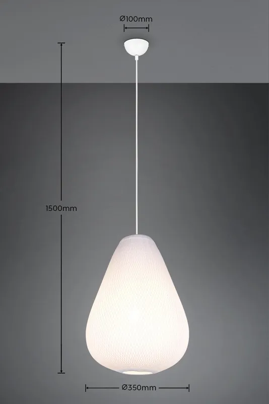 Lampada sospensione tessuto bianco regolabile Trio Lighting R36241001 Nuova Collezione