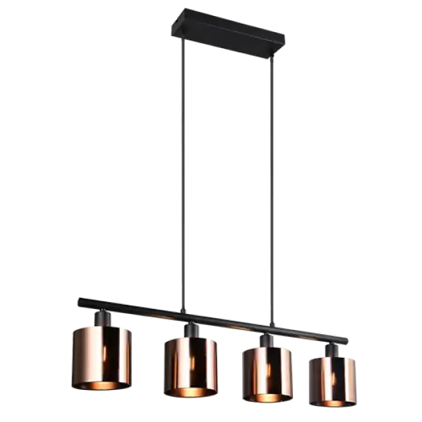 Lampada a sospensione metallo nero bronzo 4 luci Trio Lighting R36304064 Offerta Limitata