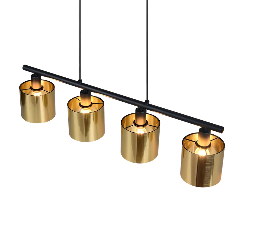 Lampada sospensione 4 luci metallo oro regolabile Trio Lighting R36304079 Spedito Oggi