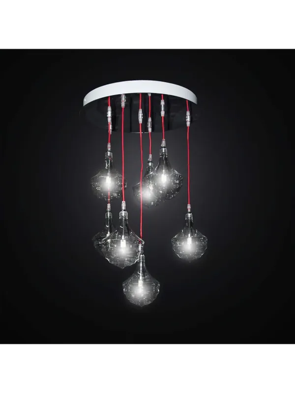 Lampadario moderno design murano trasparente 7 luci BGA 2923/P7 Prezzo Conveniente