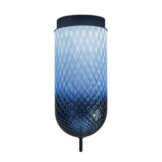 OLEV plafoniera LED Curuba, blu, vetro, altezza 40 cm, 2.700 K Prezzo Scontato