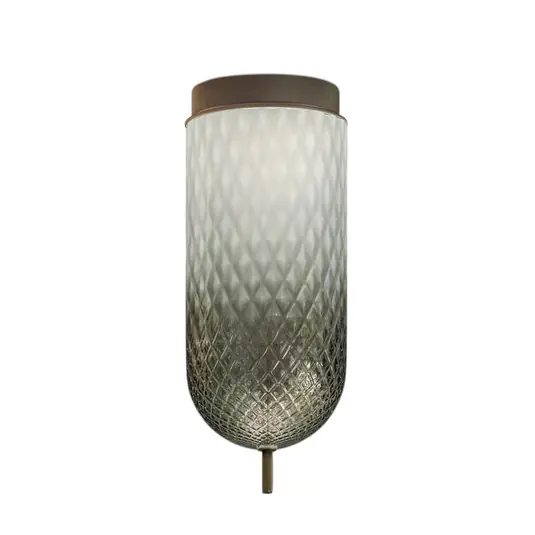 OLEV plafoniera LED Curuba, grigio, vetro, altezza 40 cm, 2.700 K Solo Oggi