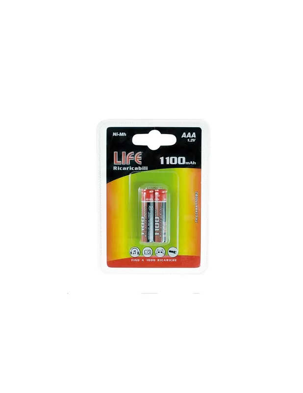 Batteria ricaricabile mini stilo aaa 1,2v 1100mah ni-mh Blister 2pz Consegna Rapida