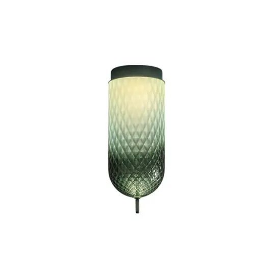 Subito Disponibile OLEV Plafoniera LED Curuba, verde, vetro, altezza 40 cm, 2.700 K