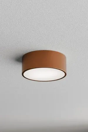Nuova Collezione Plafoniera Cleo 200, rame, sensore, IP54, Ø 20 cm, metallo