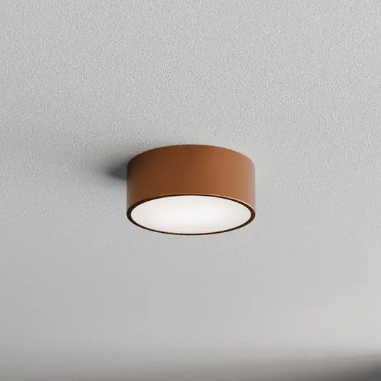 Nuova Collezione Plafoniera Cleo 200, rame, sensore, IP54, Ø 20 cm, metallo