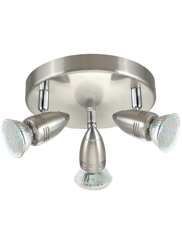 Plafoniera spot moderna nickel 3 luci GL0850 Compra Oggi Stesso