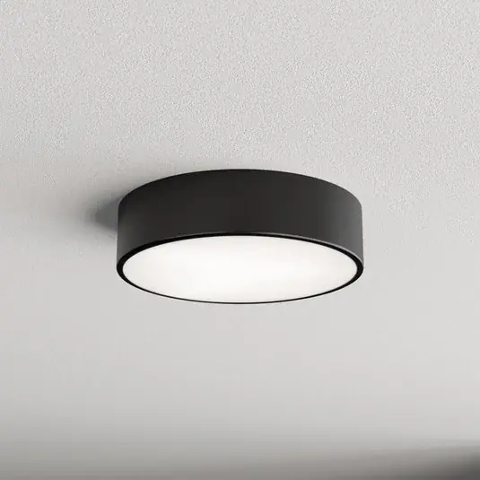 Plafoniera Cleo 300, nero, sensore, IP54, Ø 30 cm, metallo Solo Oggi