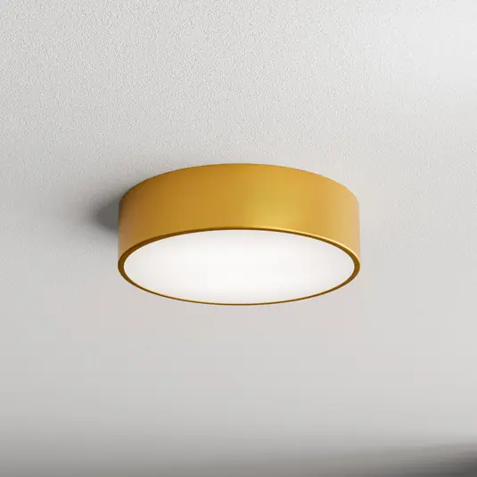 Plafoniera Cleo 300, oro, sensore, IP54, Ø 30 cm, metallo Subito Disponibile