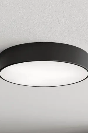 Plafoniera Cleo 400, nero, sensore, IP54, Ø 40 cm, metallo Quantità Limitata