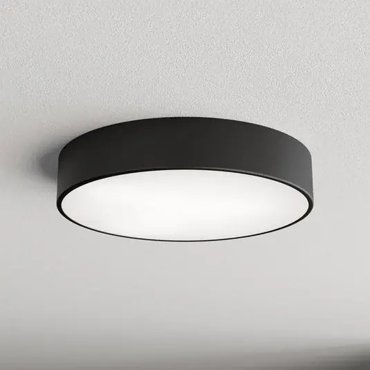 Plafoniera Cleo 400, nero, sensore, IP54, Ø 40 cm, metallo Quantità Limitata