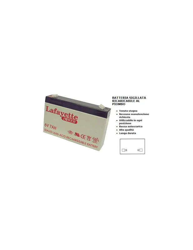 Ultime Pezzi Batteria ricaricabile ermetica emergenza 6v 7ah piombo