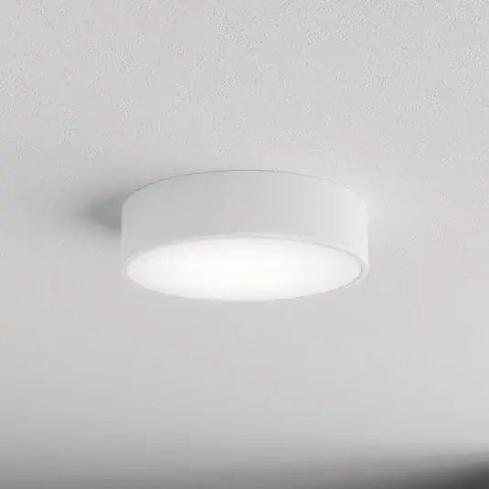 Quantità Limitata Plafoniera Cleo 300, bianco, sensore, IP54, Ø 30 cm, metallo