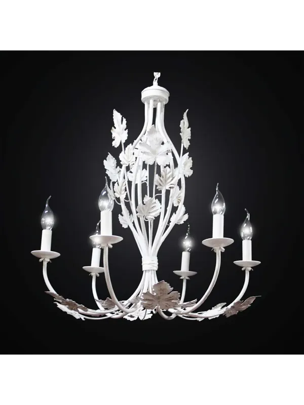 Lampadario in ferro battuto bianco antico 6 luci BGA 2785/6 Bestseller