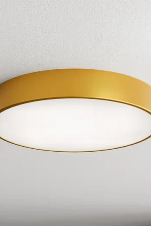 Plafoniera Cleo 500, oro, sensore, IP54, Ø 50 cm, metallo Saldi