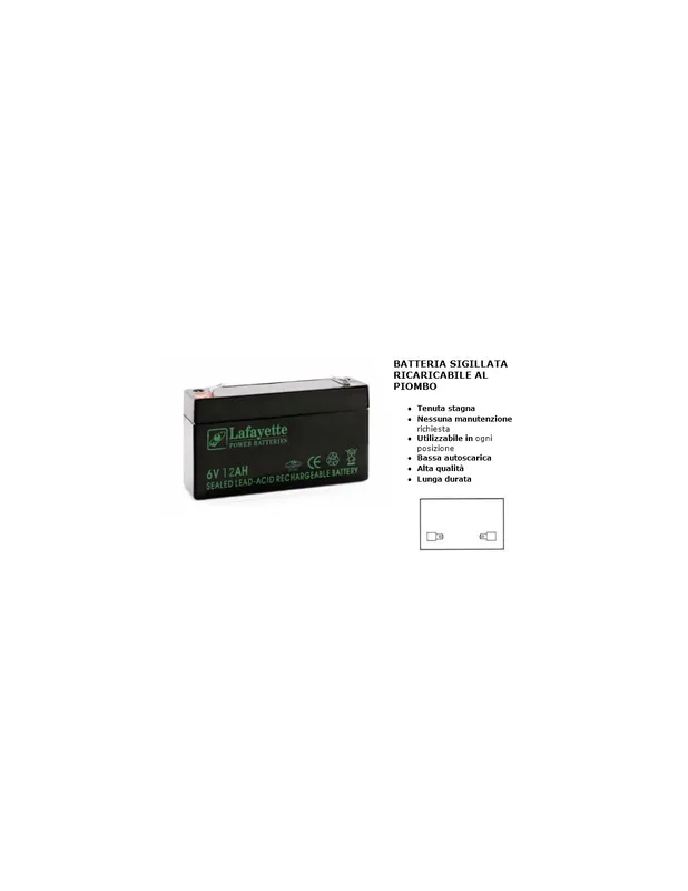 Batteria ricaricabile al piombo pila ermetica 6v 12ah moto giocattoli allarme Occasione Imperdibile