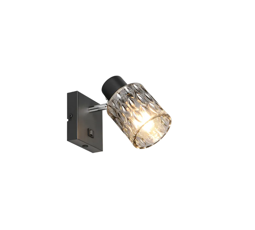Faretto parete E27 nero 16 cm Trio Lighting R86421732 Offerta Lampo