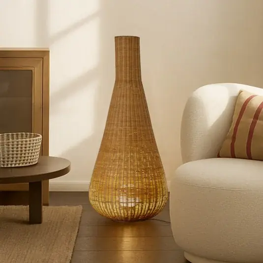 Prezzo Di Fabbrica Lucande Piantana Takeo, rattan, altezza 115 cm, E27