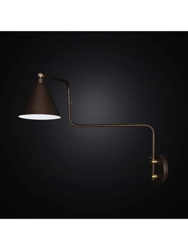 Applique classico snodabile in ferro battuto e ottone 1 luce BGA 2898/A1 Occasione