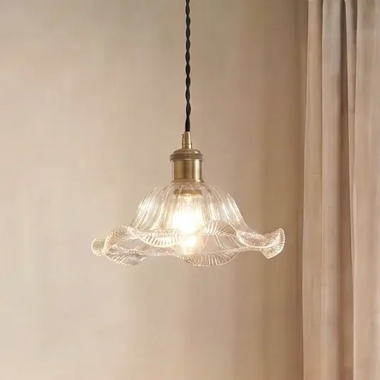 Lampada a sospensione Lindby Ludowika, trasparente, vetro, Ø25cm, E27 Economico