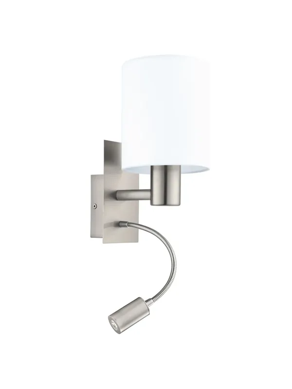 Applique moderno in tessuto bianco con led 2 luci GL0802 Compra Adesso