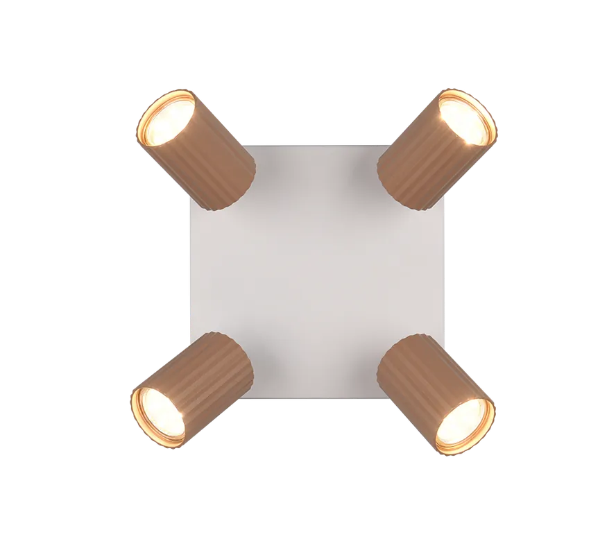 Offerta Limitata Plafoniera 4 spot orientabili metallo caffè 867730465