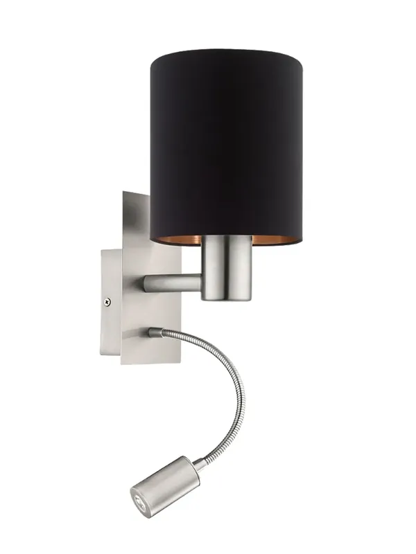 Sconto Applique moderno in tessuto nero con led 2 luci GL0818