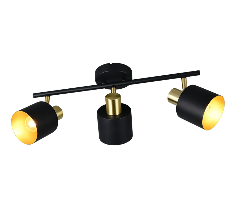 Barra faretto 3 spot orientabili oro nero Trio Lighting 868800380 Sconto
