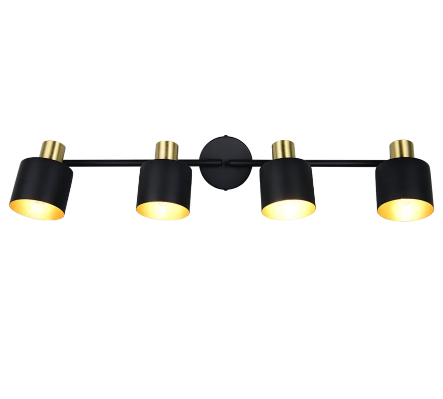 Occasione Imperdibile Faretto Barra 4 Spot Orientabili Metallo Oro Nero Trio Lighting 868800480