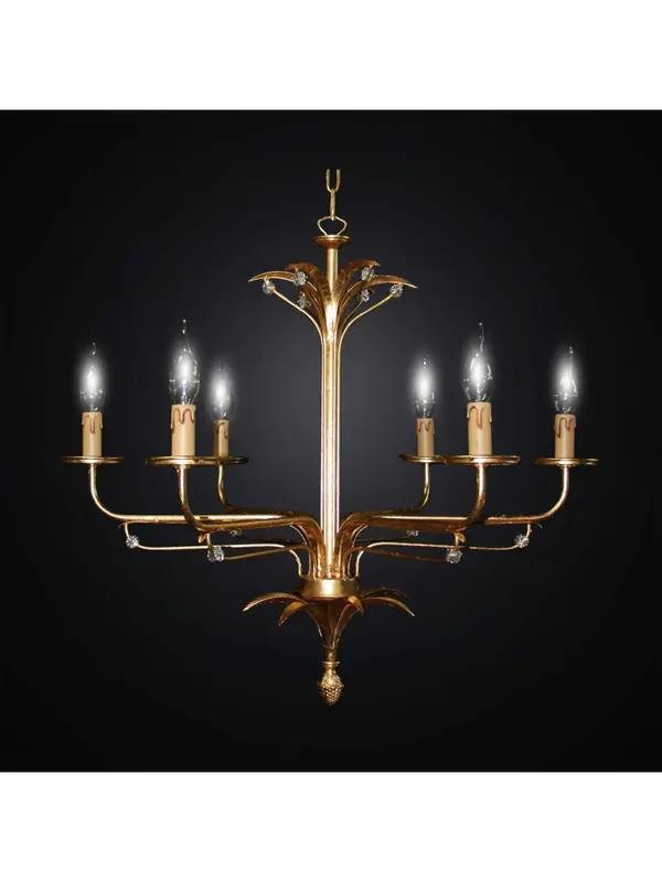 Lampadario in ferro battuto classico oro 6 luci BGA 2887/6 Reso Gratuito