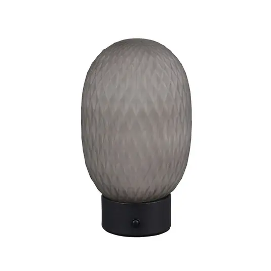 Soddisfatti O Rimborsati Lampada da tavolo LED a batteria Facette, grigio fumo, USB, vetro
