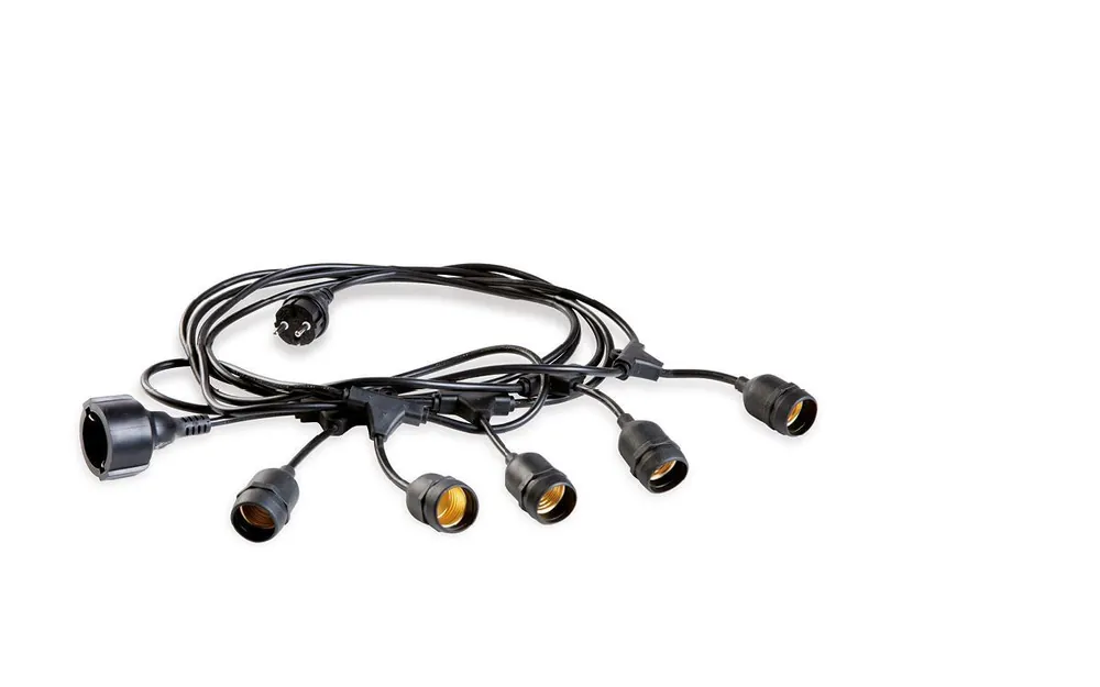 Catenaria Sovil 5 mt con 5 portalampada E27 IP43 nera - 230/06 Ordina Subito