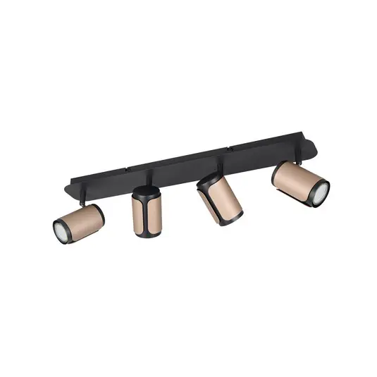 Offerta Lampo Faretto da soffitto Gillan, caffè, a 4 luci, metallo, GU10