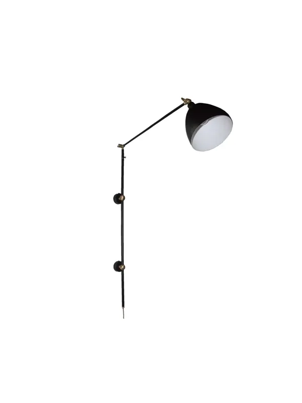 Piantana da parete snodabile in ferro battuto e ottone 1 luce BGA 2899/PPT Più Venduto