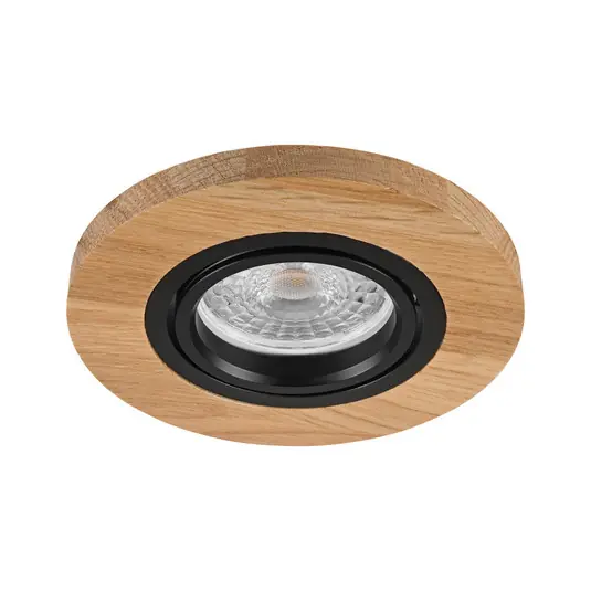 Plafoniera a incasso Tobby, Ø 11,5 cm, legno di rovere, GU10 Soddisfatti O Rimborsati