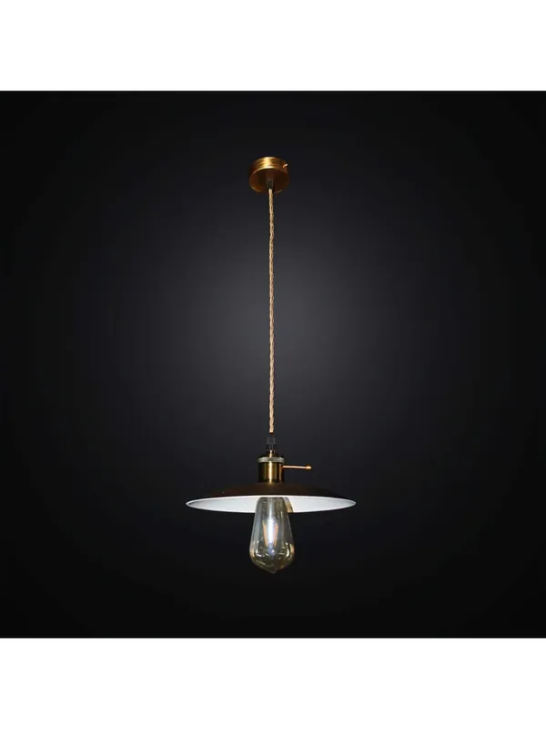 Esclusivo Lampadario rustico rame con cavo treccia 1 luce BGA 2916/P25R