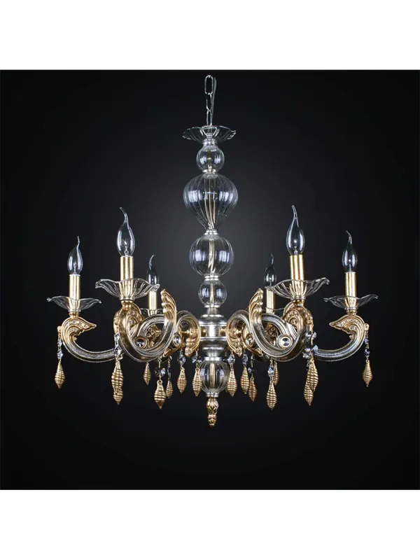 Lampadario murano classico oro 6 luci BGA 2685/6 Bestseller