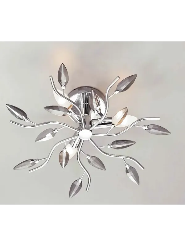 Plafoniera moderna con cristalli fumè 3 luci affra 2086CF Crystallivs Più Venduto