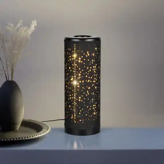 Nuovo Arrivo Lampada da tavolo LED Taco, nera, plastica, altezza 34,5 cm