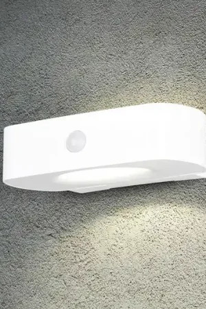 Applique solare Bilbao, bianca, altezza 6 cm, sensore, up/down Affare