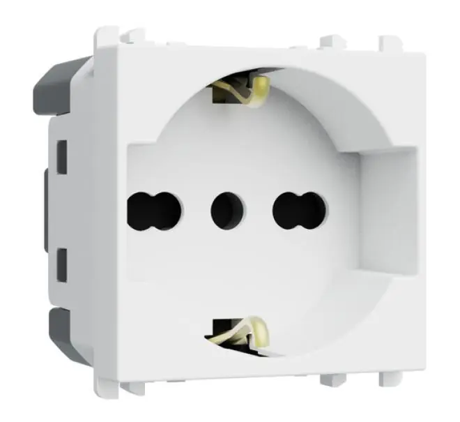 Non Perdere Presa universale 2P T 16A 2 moduli bianca Urmet 27310/2.B Lybra