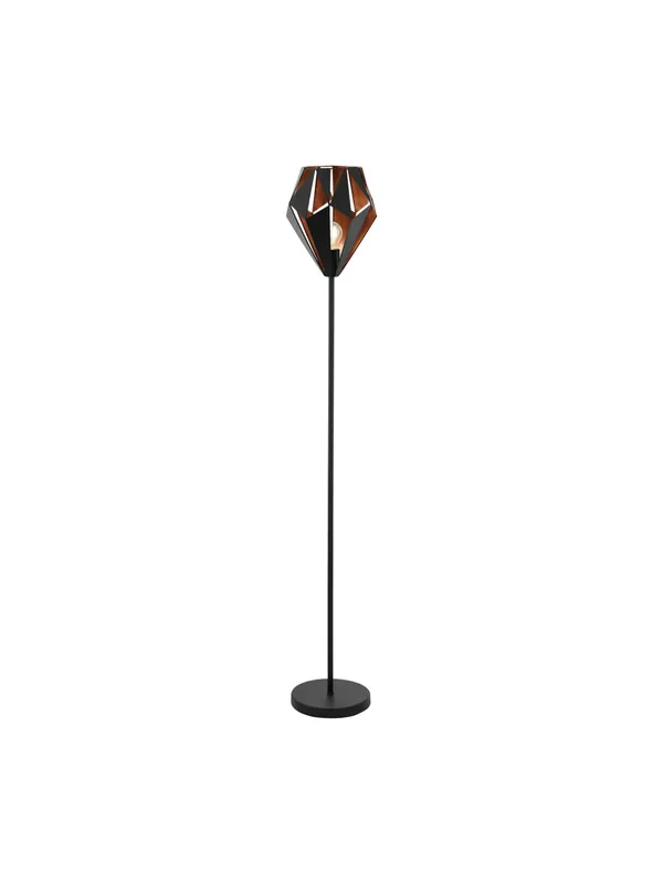 Piantana vintage nera e rame 1 luce GL0751 Professionale