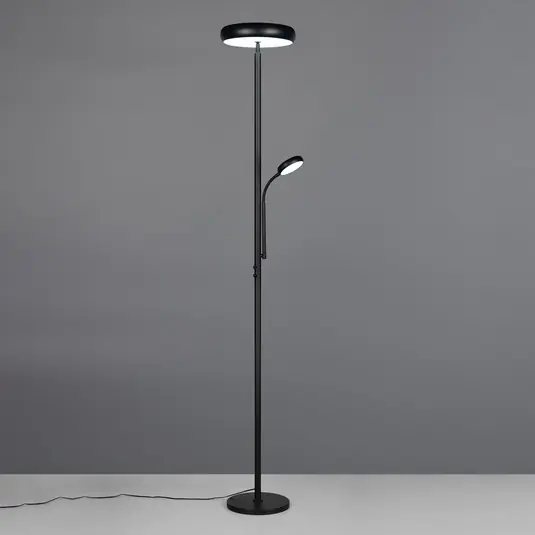 Piantana LED Palermo, nero opaco, telecomando, memoria Must-Have