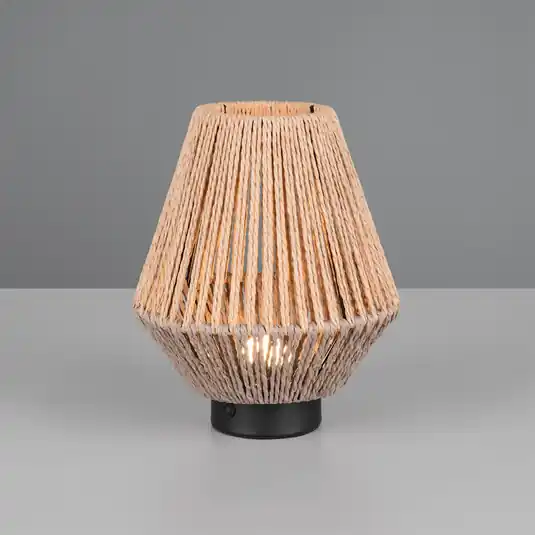 Lampada da tavolo LED a batteria Lira, marrone, filo di carta, altezza 22 cm Occasione