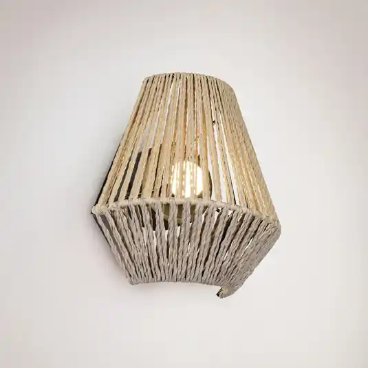 Applique a LED ricaricabile Lira, marrone, filo di carta, touch, H 19 cm Promo Stagionale